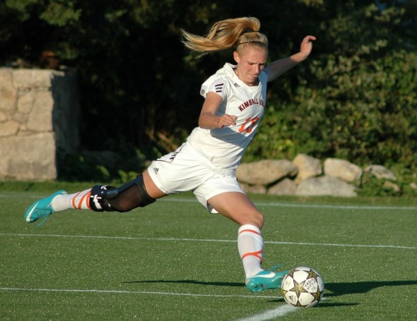 Kaitie takes a goal kick